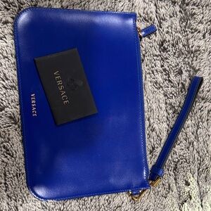 Versace Royal Blue Wristlet Clutch